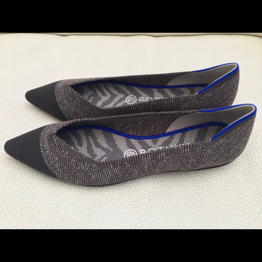 Rothy’s Metallic Cap Toe Points, 8